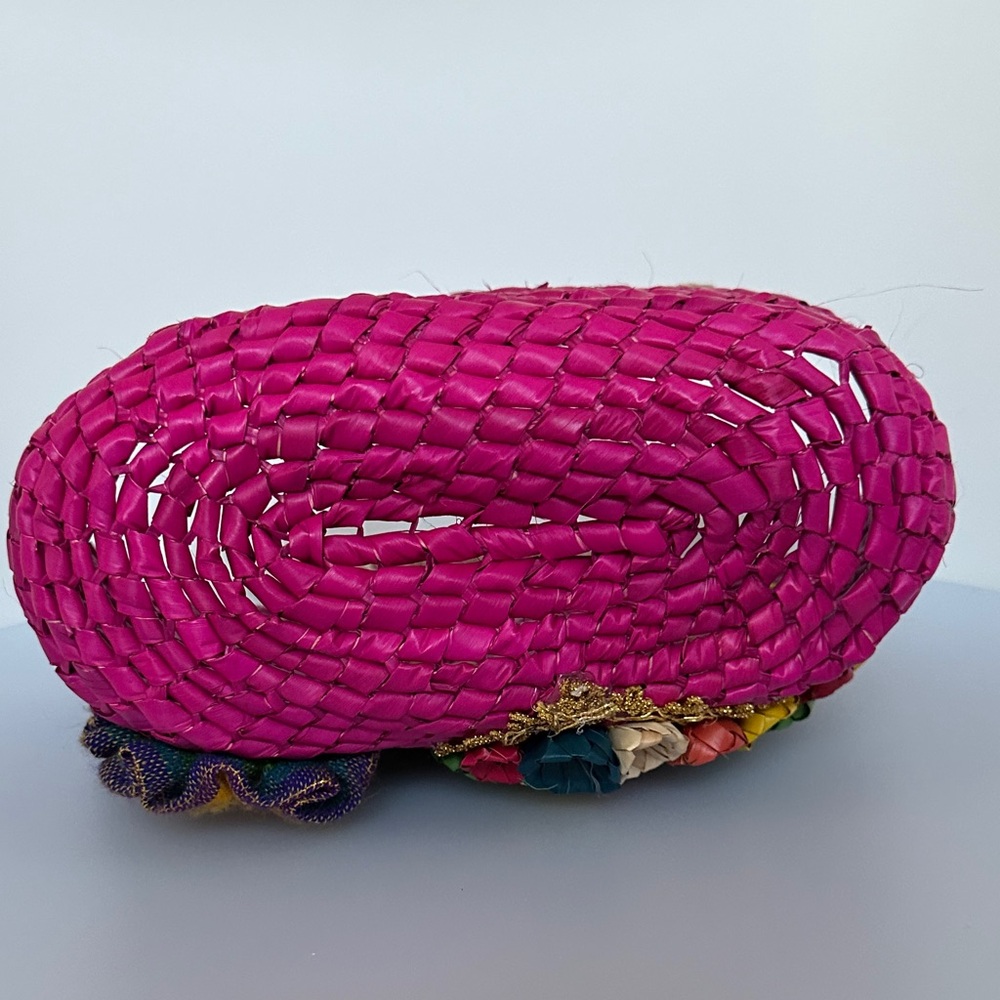handmade Palm Floral Woven Tote Bag - Picture 5 of 6